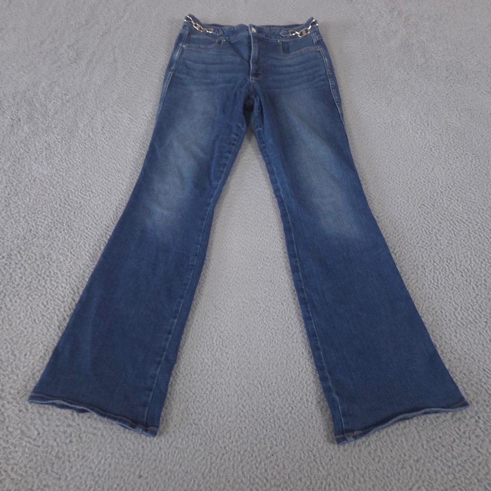 White House Black Market Jeans Womens 8 Everyday Soft Skinny Flare Chain Link